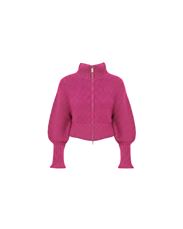 MATILDA ZIP CARDIGAN MAGENTA