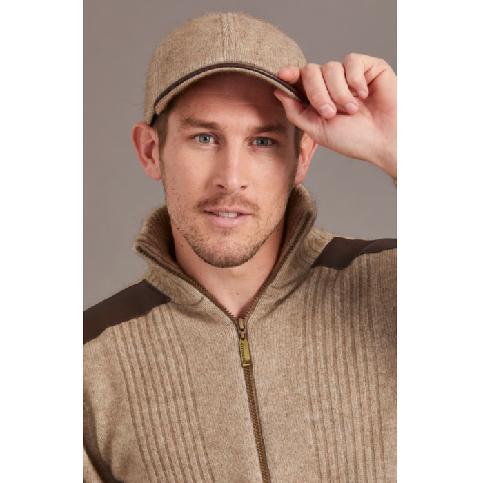 McDonald - Merino & Possum Cap with Leather Peak
