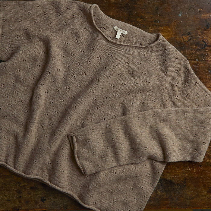 Meadow Women's Pointelle Sweater - Superfine Lambswool - Feather