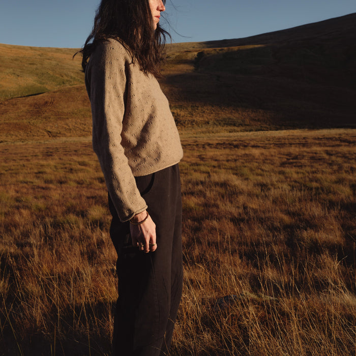 Meadow Women's Pointelle Sweater - Superfine Lambswool - Feather