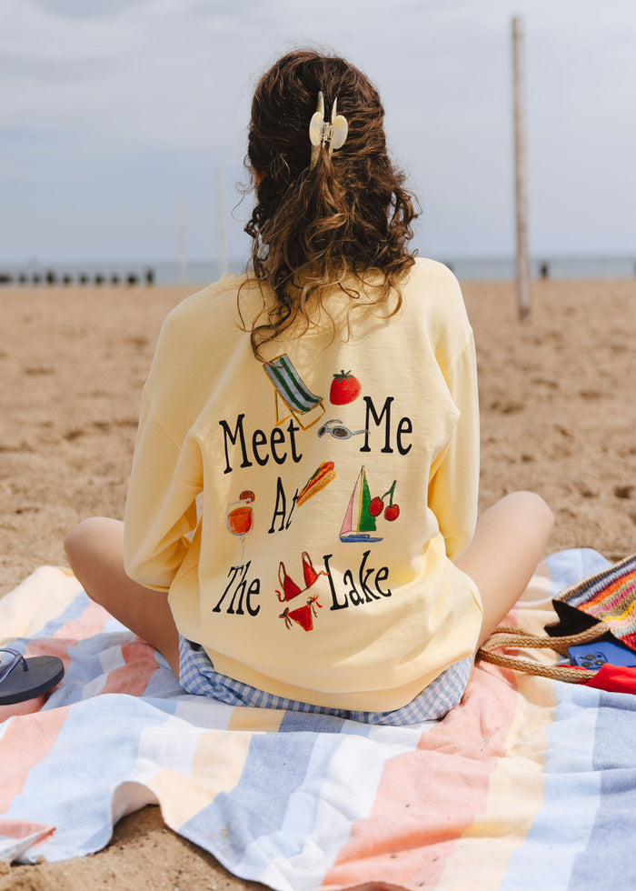 Meet Me At The Lake Crewneck Sweatshirt - Butter