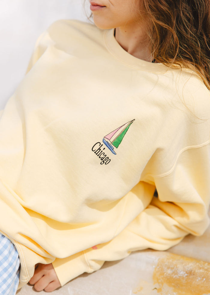 Meet Me At The Lake Crewneck Sweatshirt - Butter
