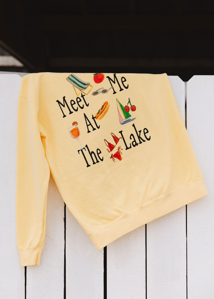 Meet Me At The Lake Crewneck Sweatshirt - Butter