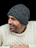 Men's Aran Super Soft Merino Wool Hat - Slate Grey #color_slate-grey
