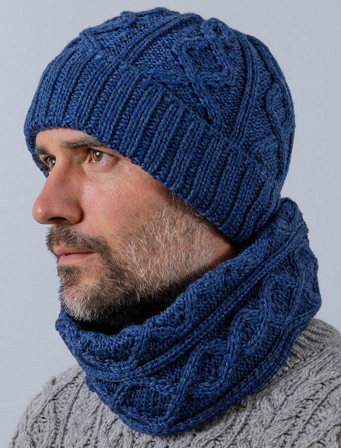 Men's Aran Super Soft Merino Wool Hat - Ink #color_ink