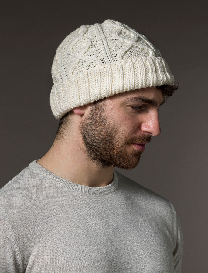 Men's Aran Super Soft Merino Wool Hat - Classic Aran #color_classic-aran