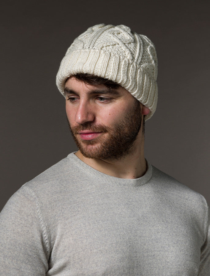 Men's Aran Super Soft Merino Wool Hat - Classic Aran #color_classic-aran