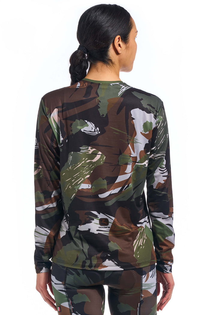 Men's Brush Camo Long Sleeve Gravel Jersey by Giordana Cycling, , Made in Italy
