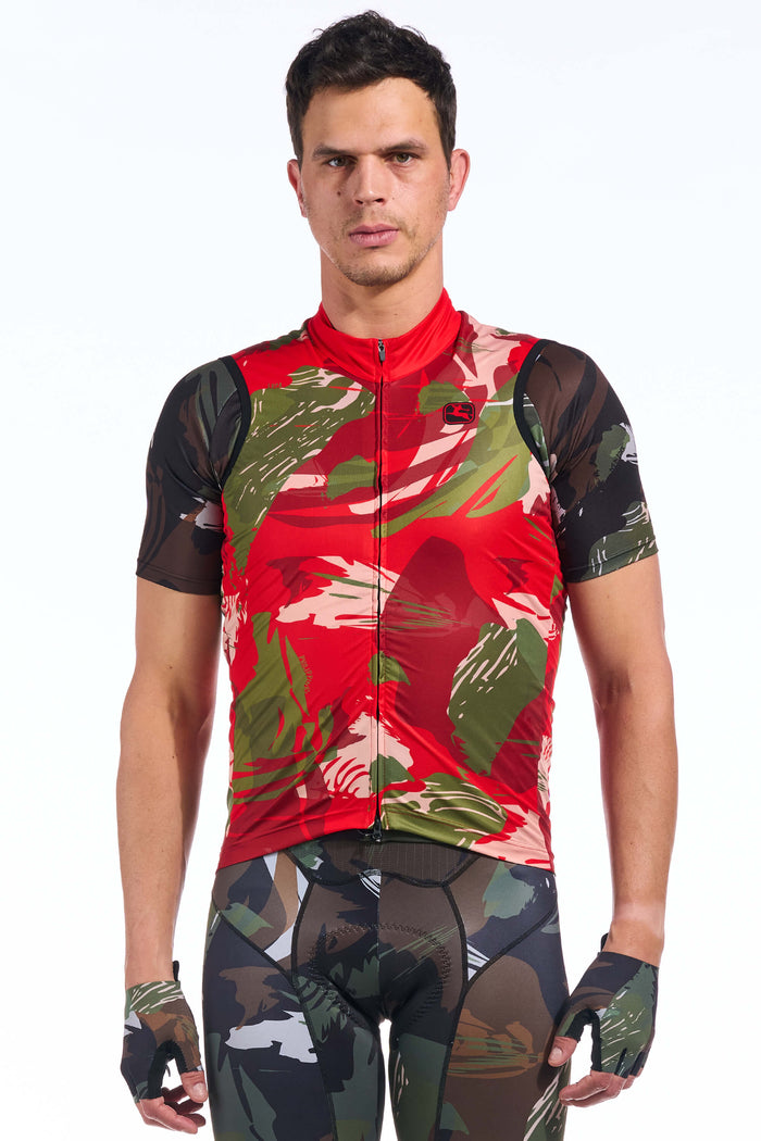 Men's Brush Camo Wind Vest by Giordana Cycling, 2XS, Made in Italy