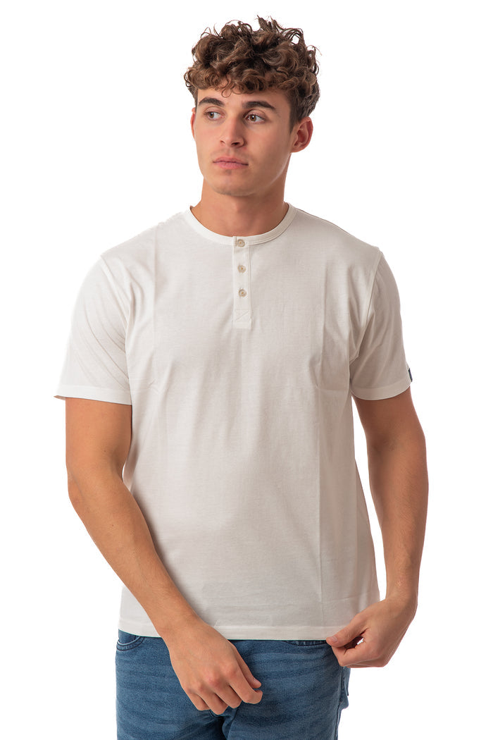 Men's Button Crew Neck T-Shirt