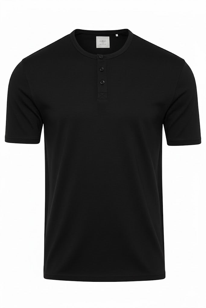 Men's Button Crew Neck T-Shirt
