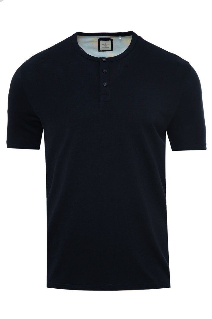 Men's Button Crew Neck T-Shirt