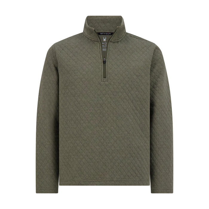 Men's Diamond Quilt Quarter Zip - Olive