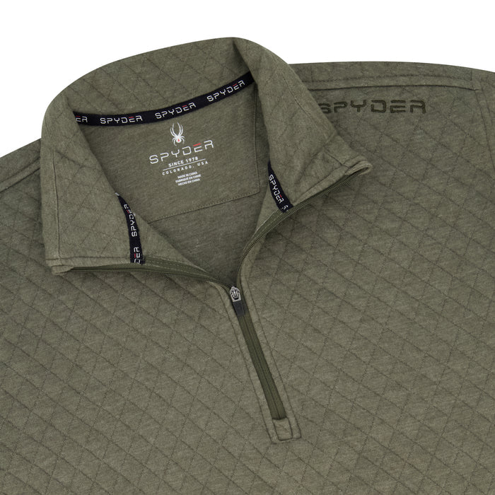 Men's Diamond Quilt Quarter Zip - Olive