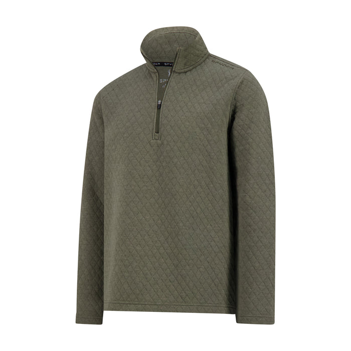 Men's Diamond Quilt Quarter Zip - Olive