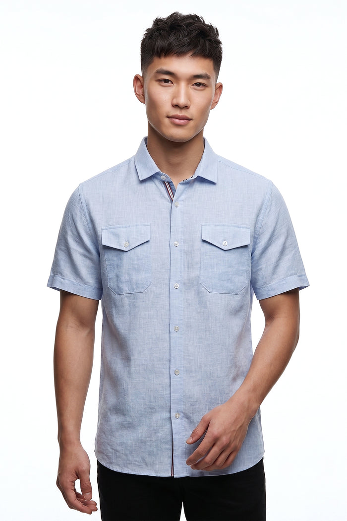 Men's Herringbone Revere Collar Shirt