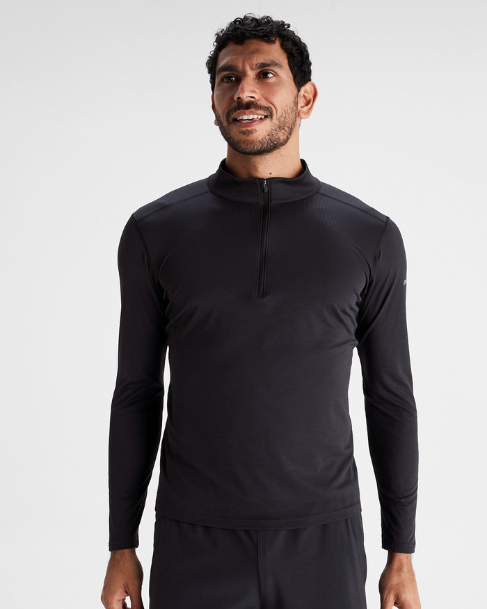 Men's Seeker Quarter Zip Top - Black Stingray