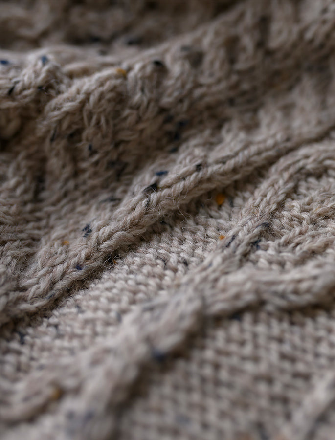 Men's Shawl Neck Diamond Cardigan - Oatmeal #color_oatmeal