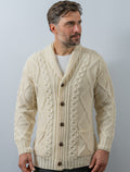 Men's Shawl Neck Cardigan - Merino Wool - White #color_natural-white