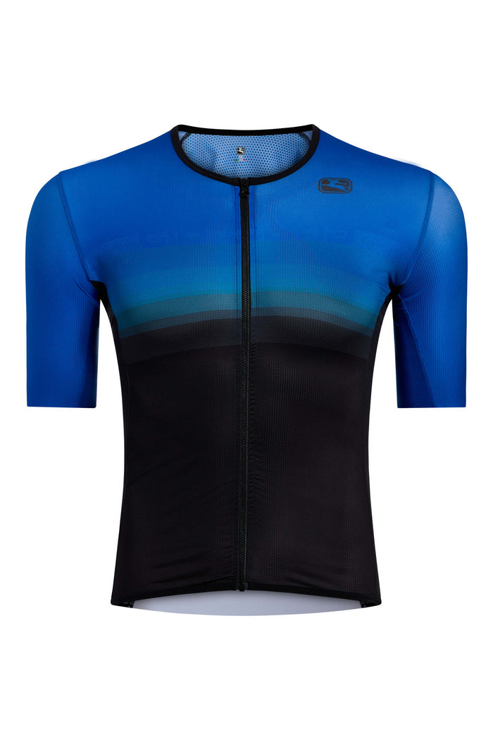 Men's Vero Tri Jersey by Giordana Cycling, BLUE/BLACK, Made in Italy