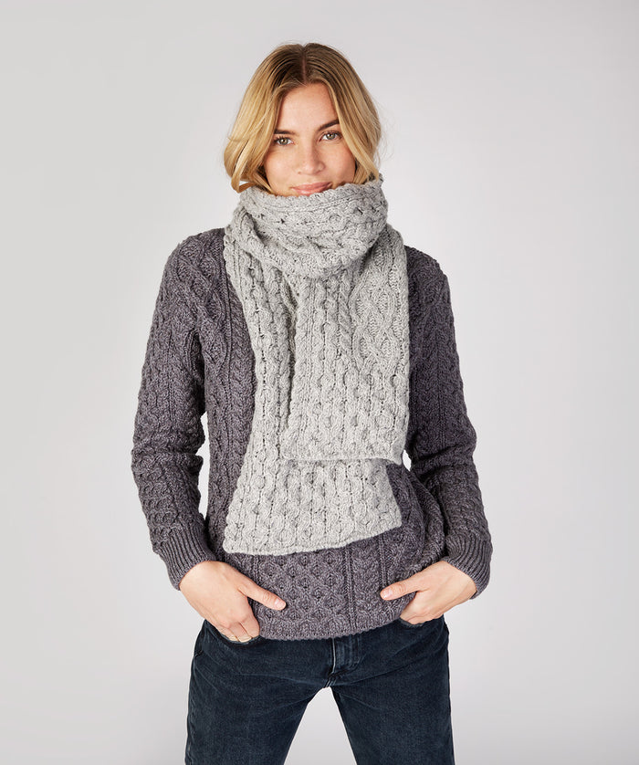 Merino and Cashmere Luxe Aran Scarf