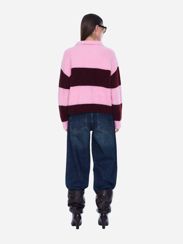 Mikaela Knit Sweater - Cherry Stripe