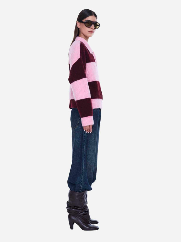 Mikaela Knit Sweater - Cherry Stripe