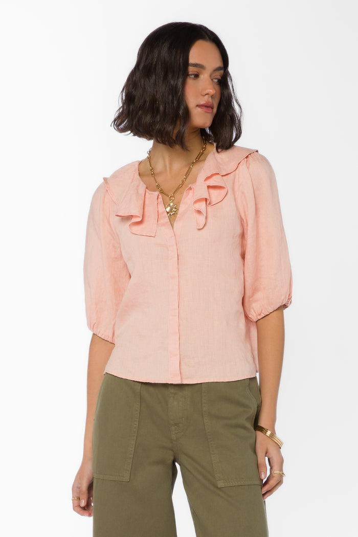 Milan Coral Top - Tops - Velvet Heart Clothing