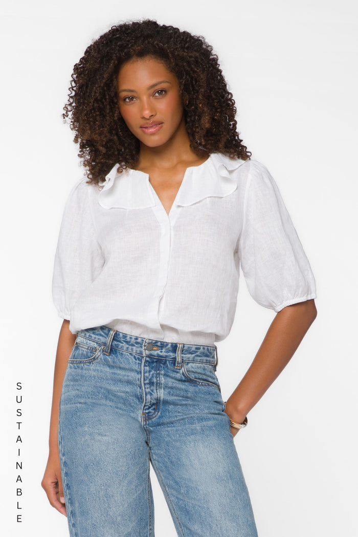 Milan Optic White Top - Tops - Velvet Heart Clothing