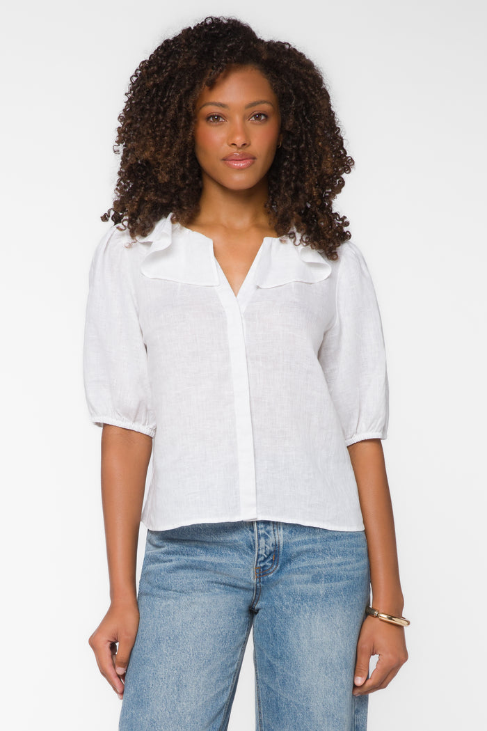 Milan Optic White Top - Tops - Velvet Heart Clothing