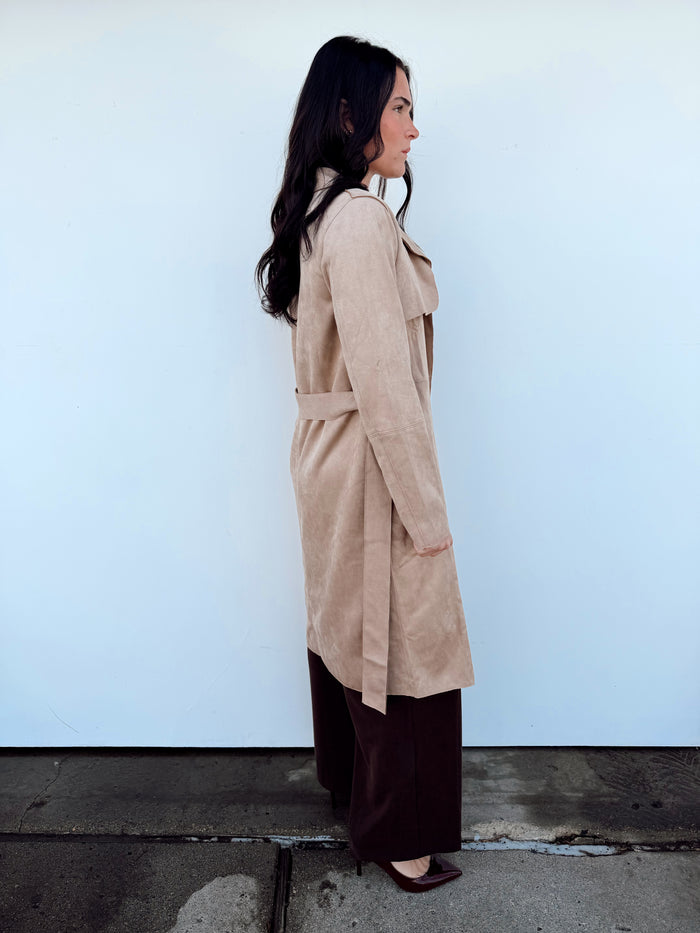 Milo Microsuede Trench Coat