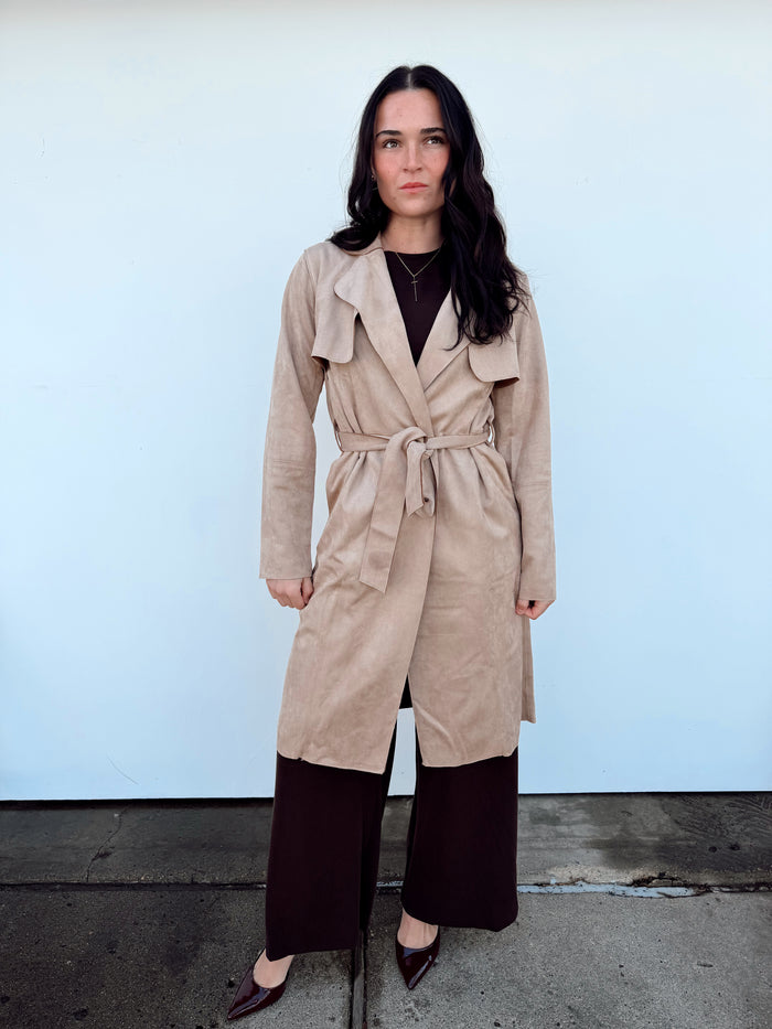Milo Microsuede Trench Coat
