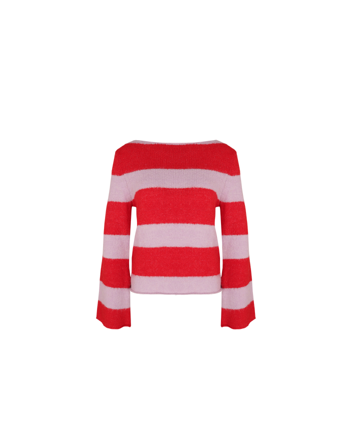 MILO SWEATER PINK CHERRY STRIPE