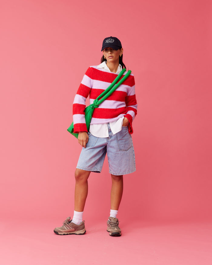MILO SWEATER PINK CHERRY STRIPE