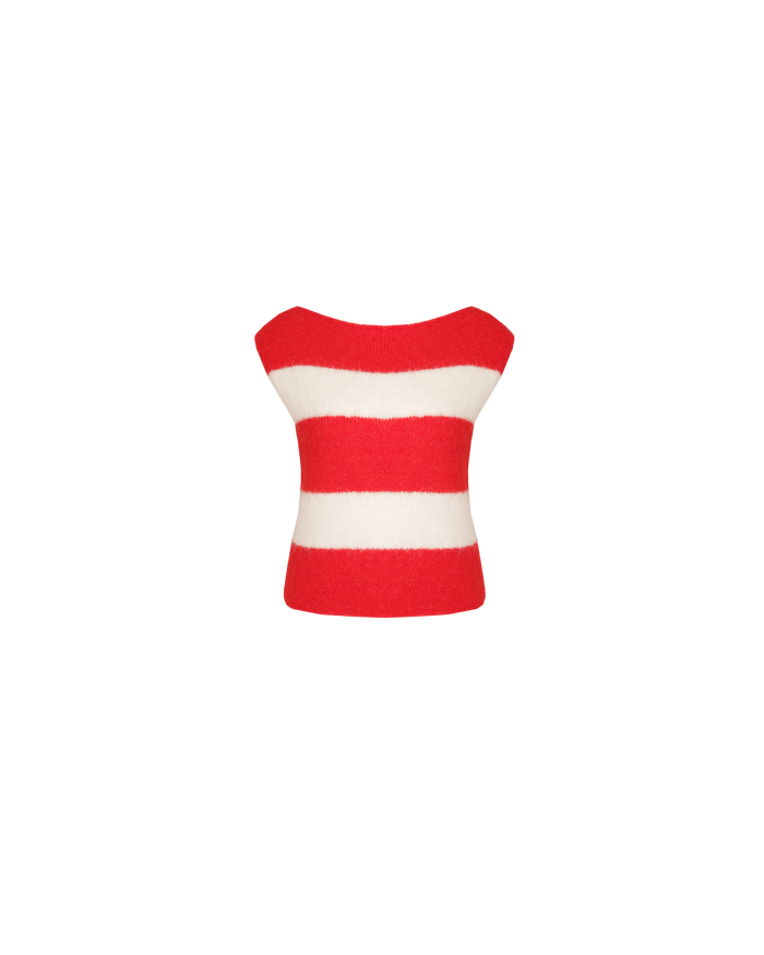 MILO VEST CHERRY STRIPE