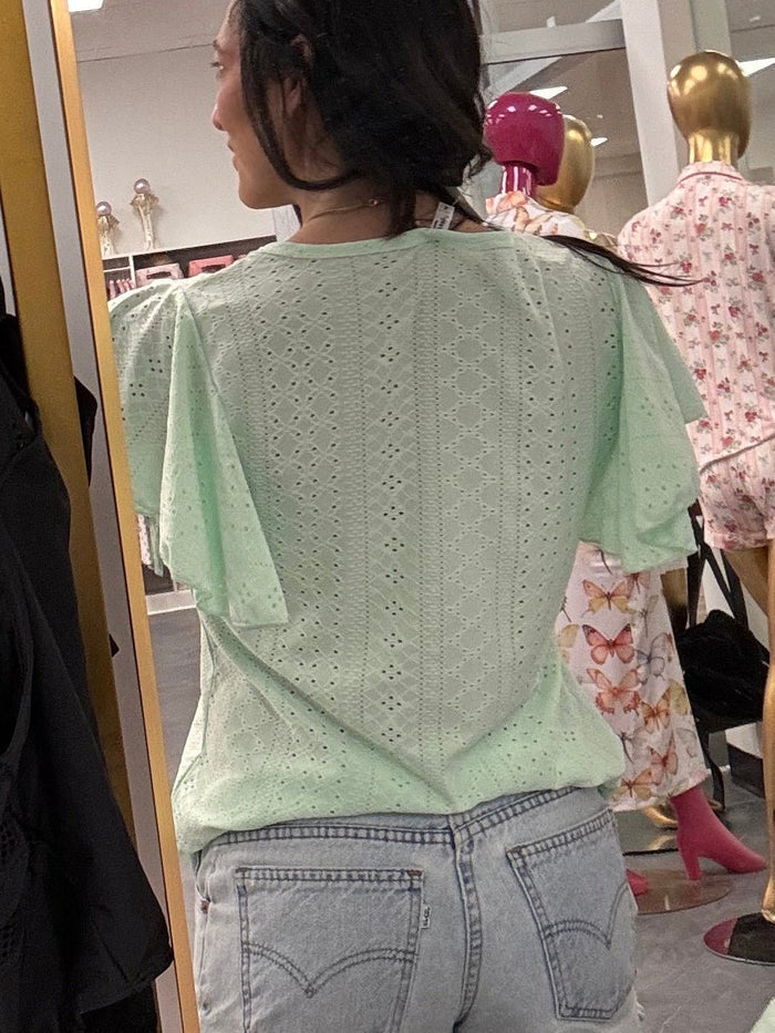Mint Flutter Top - Intimate Whispers