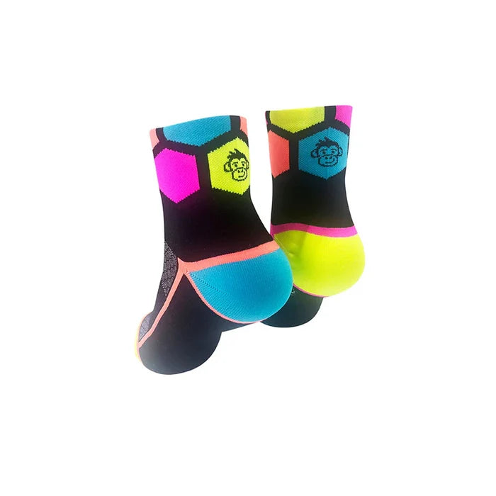 Monkey Sox Ultra Hex Sports Socks | Black Multi