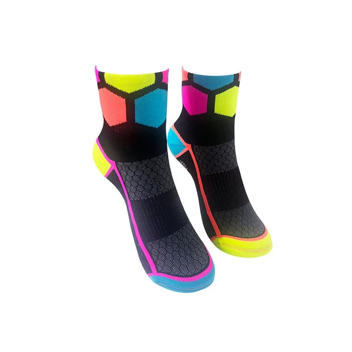 Monkey Sox Ultra Hex Sports Socks | Black Multi
