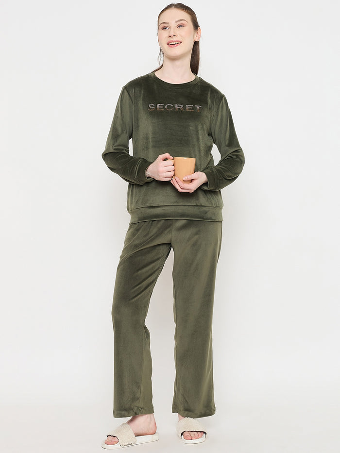mSECRET Olive Green Winter Track Bottoms