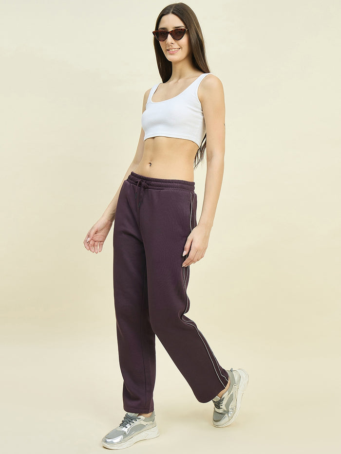 mSECRET Purple Cotton Blend Track Bottoms