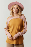 Mustard Pink Color Block L/S - Intimate Whispers