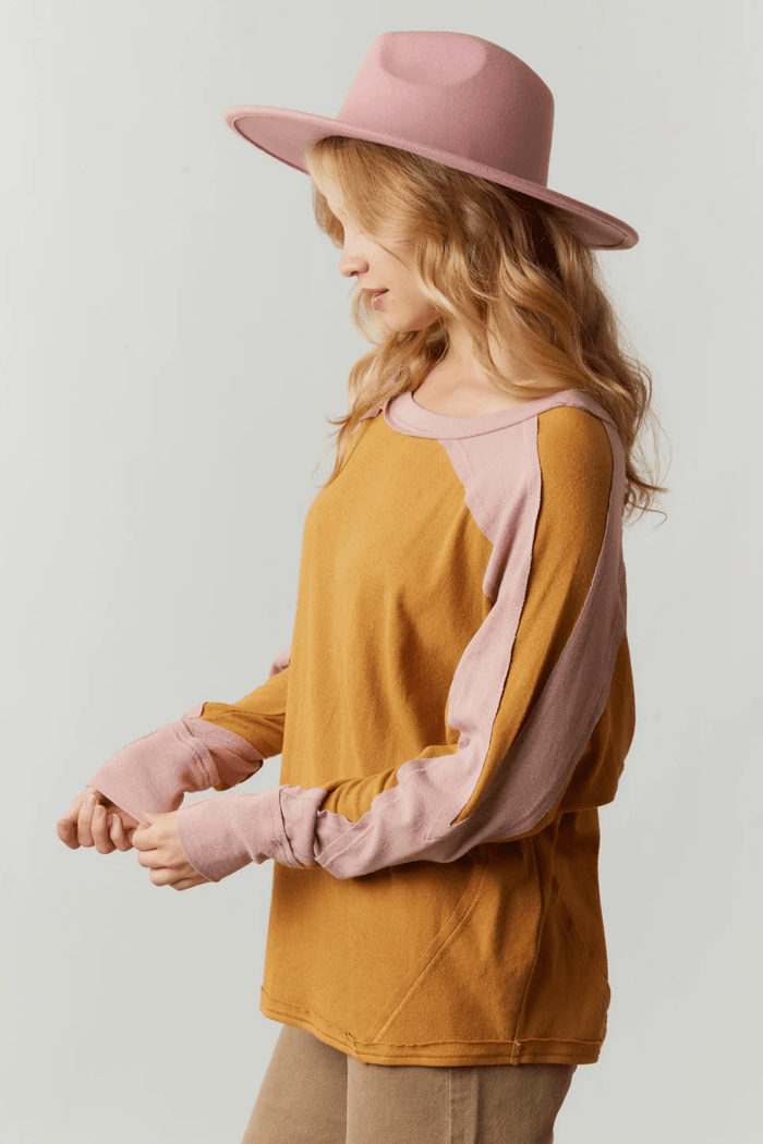 Mustard Pink Color Block L/S - Intimate Whispers