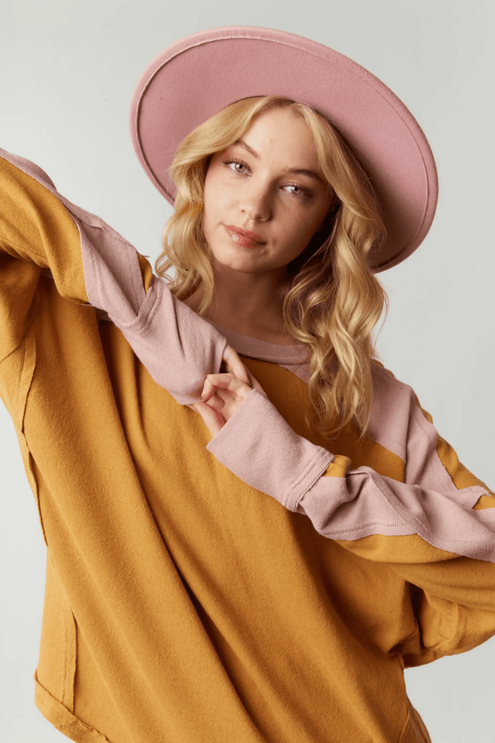 Mustard Pink Color Block L/S - Intimate Whispers