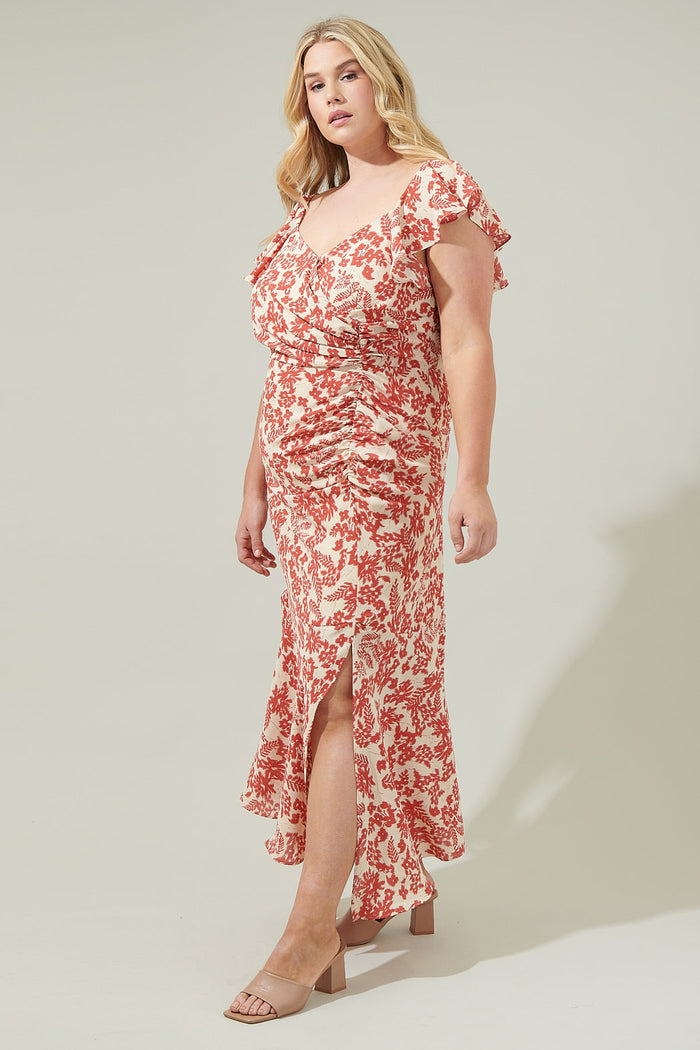 Nadia Ruched Midi Dress Curve
