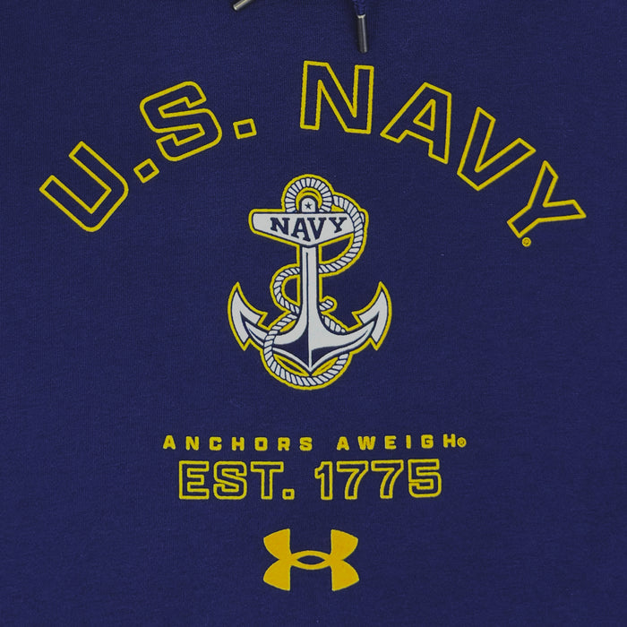 Navy Under Armour Anchors Aweigh Rival Fleece Hood (Navy)