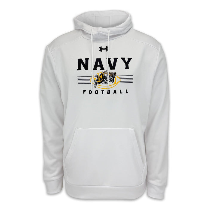 Navy Under Armour Football Armour Fleece Hood (White)