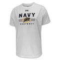 Navy Under Armour Football Tech Stretch T-Shirt (White)