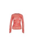 NEPTUNE MESH LONG SLEEVE RED TARTAN