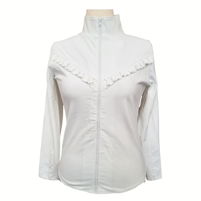 New Smith & Quinn White Frankie Ruffle Full-Zip Jacket Size S MSP$138