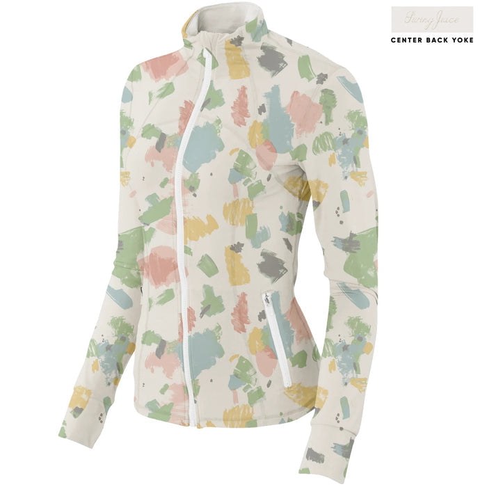 New Swing Juice Women's Ivory Masterpiece Full-Zip Jacket MSP$98